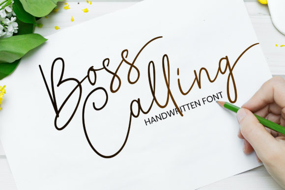 Discover the Elegance of Boss Calling: A Handwritten Font for Web Design